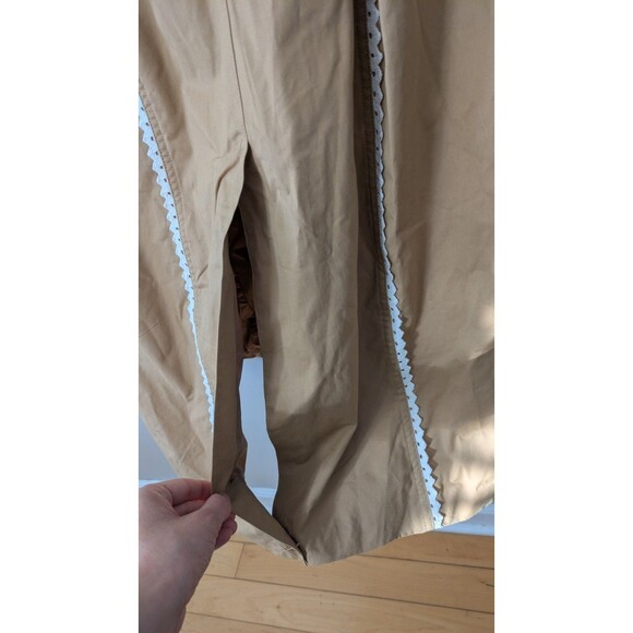 7 for All Mankind Trench Coat M Crochet Trim Boho Cottage Double Breasted NWOT - Picture 7 of 13